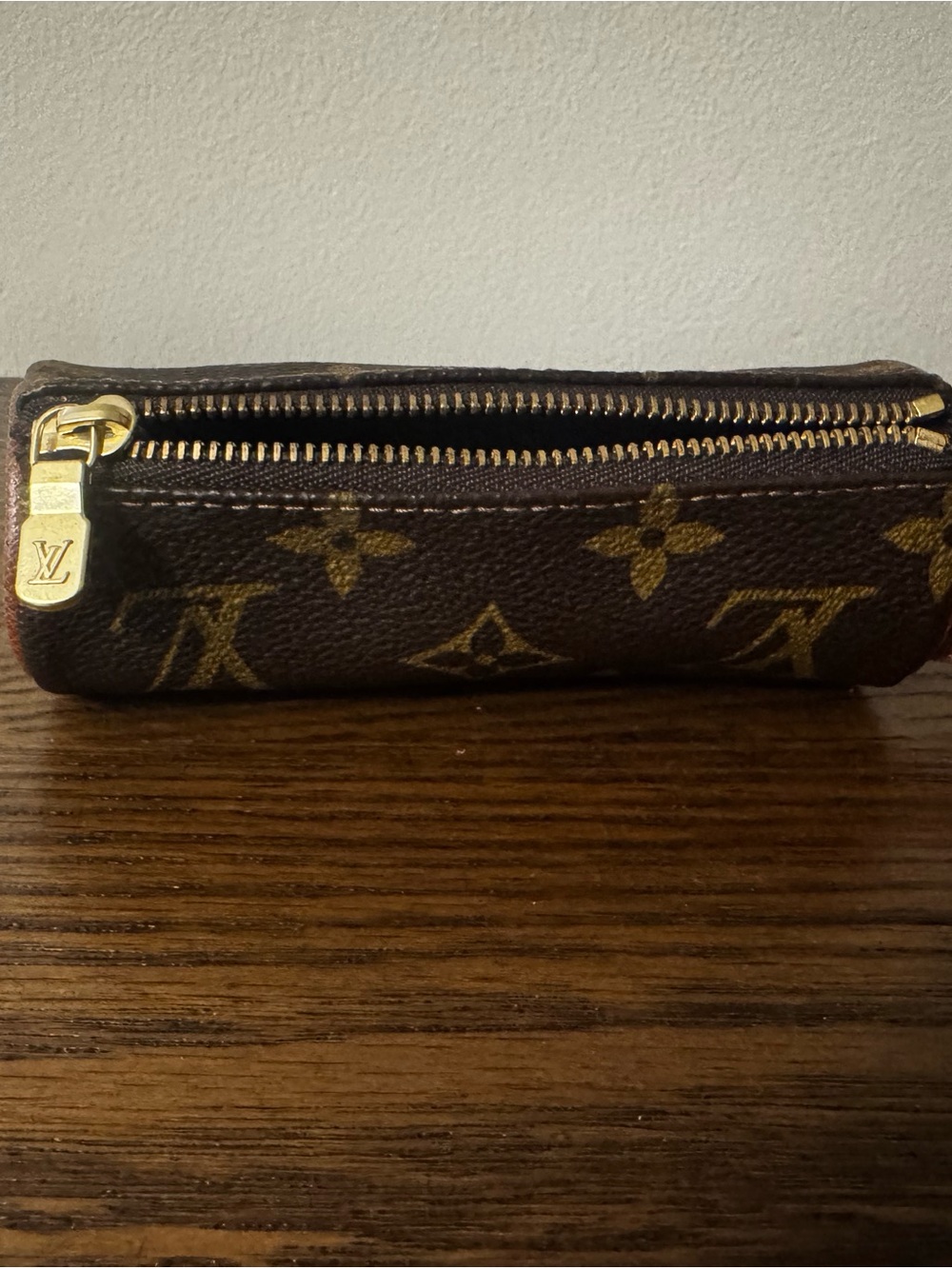 Louis Vuitton Monogram Zip Golf Ball Case- Brown with Gold Hardware